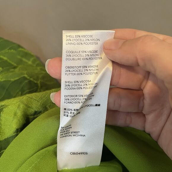 Anthropologie Maeve Savannah Swing Floral Lime Green Blouse Size 6 - Picture 10 of 11